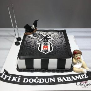 beşiktaşlı doğum günü pastası