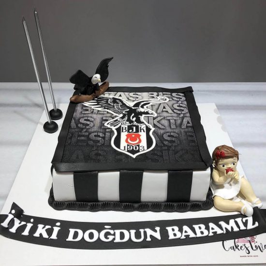 beşiktaşlı doğum günü pastası